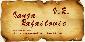 Vanja Rafailović vizit kartica